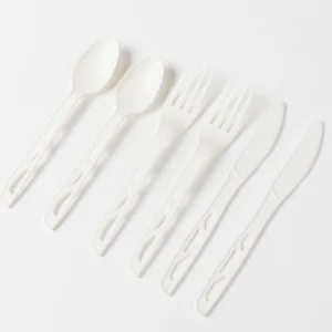 4.6g Biodegradable Disposable Cutlery Packets Knife Fork Spoon Napkin Set CPLA Compostable Cutlery Kit
