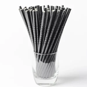 Black flexible Paper straws