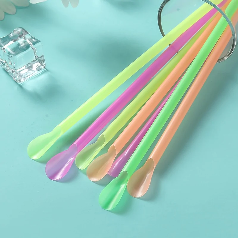 Colorful spoon drinking straws 